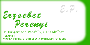 erzsebet perenyi business card